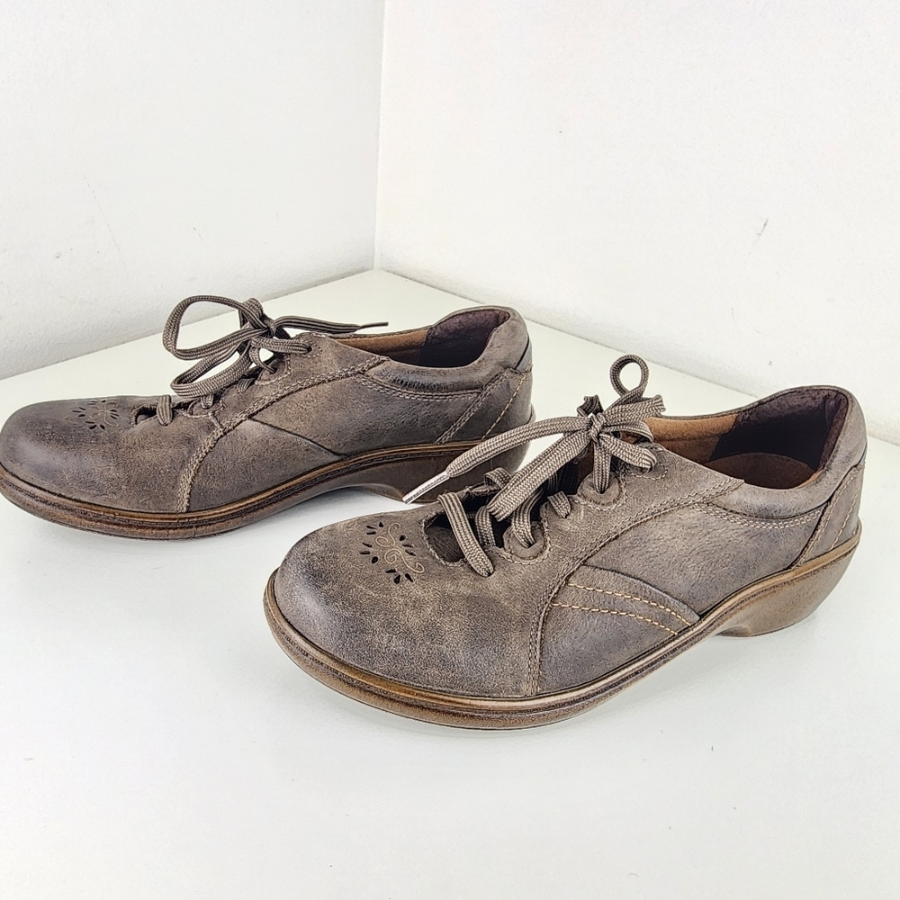 Aravon New Balance Shoes Women Sneaker Brown Leather Comfort Size 7B